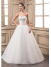 Sweetheart Neck Ruched Beaded Tulle Wedding Dress